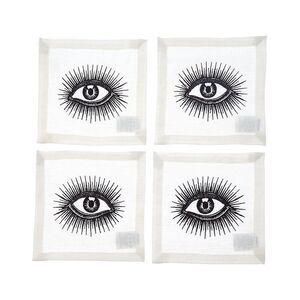 Jonathan Adler Eyes Cocktail Napkins, White
